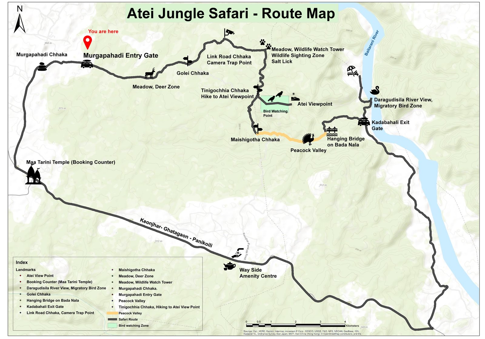 Atei Jungle Safari Route Map
